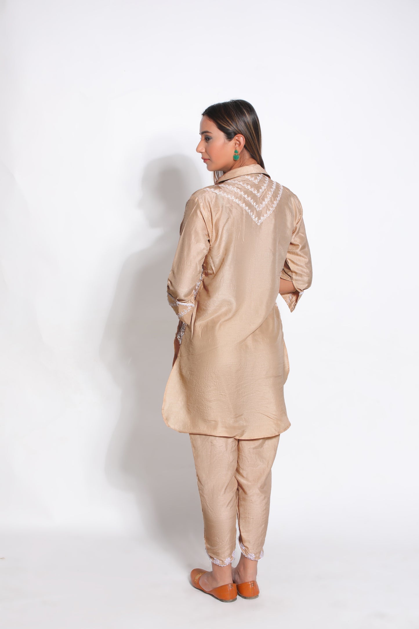 Desert Sand Chikankari Coord Set - Set of 2