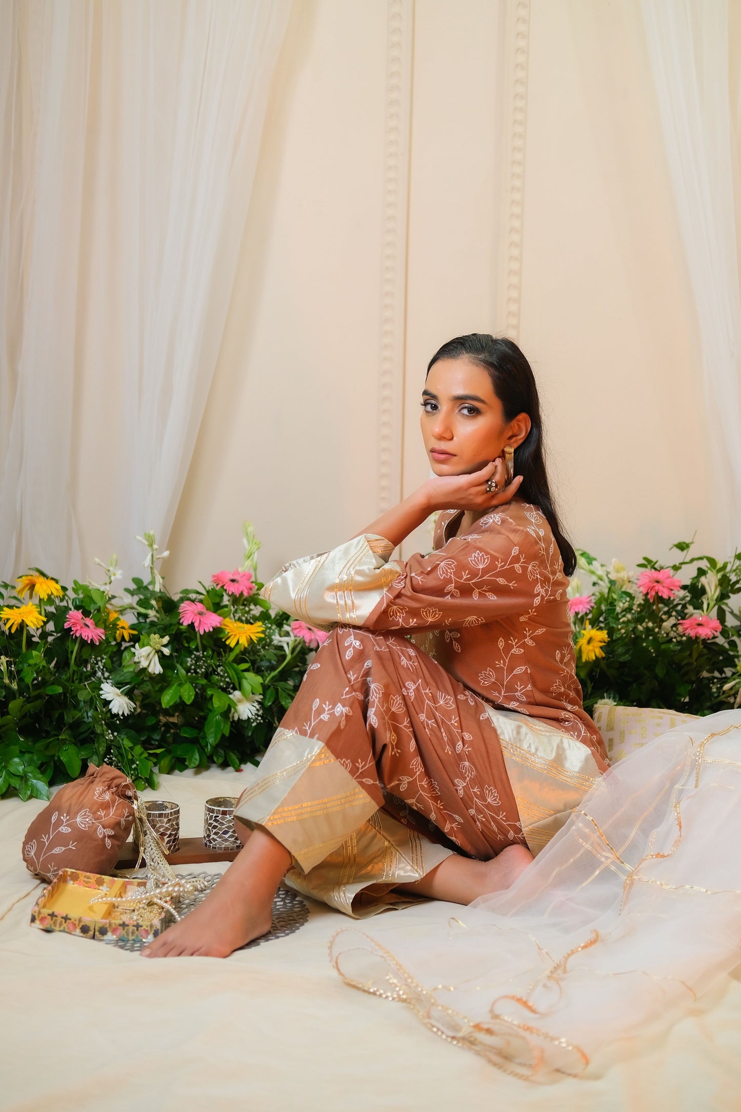 Chandrika Olive Green Kurta Set - of 2