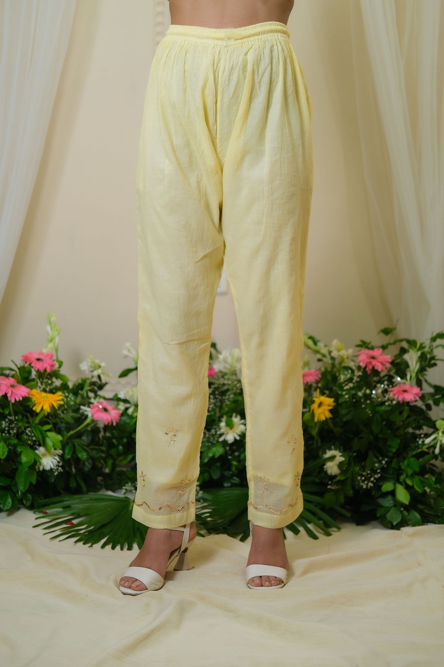 Sitaara Yellow Mukaish Coord Set - of 2