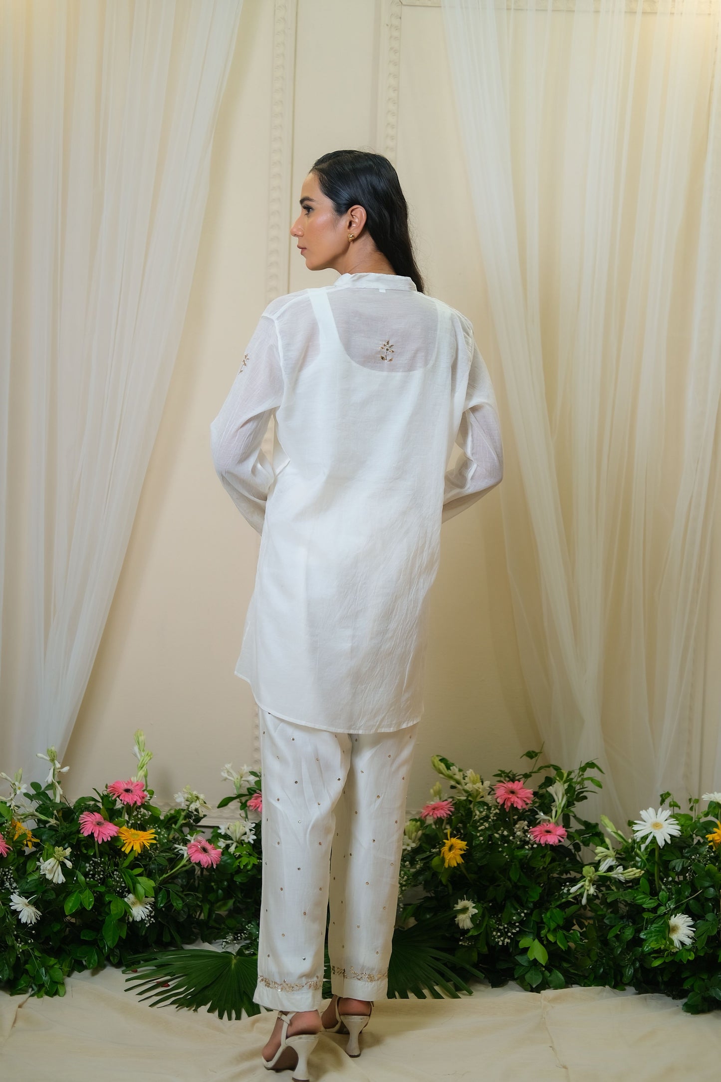 Sitaara White Mukaish Coord Set - of 2