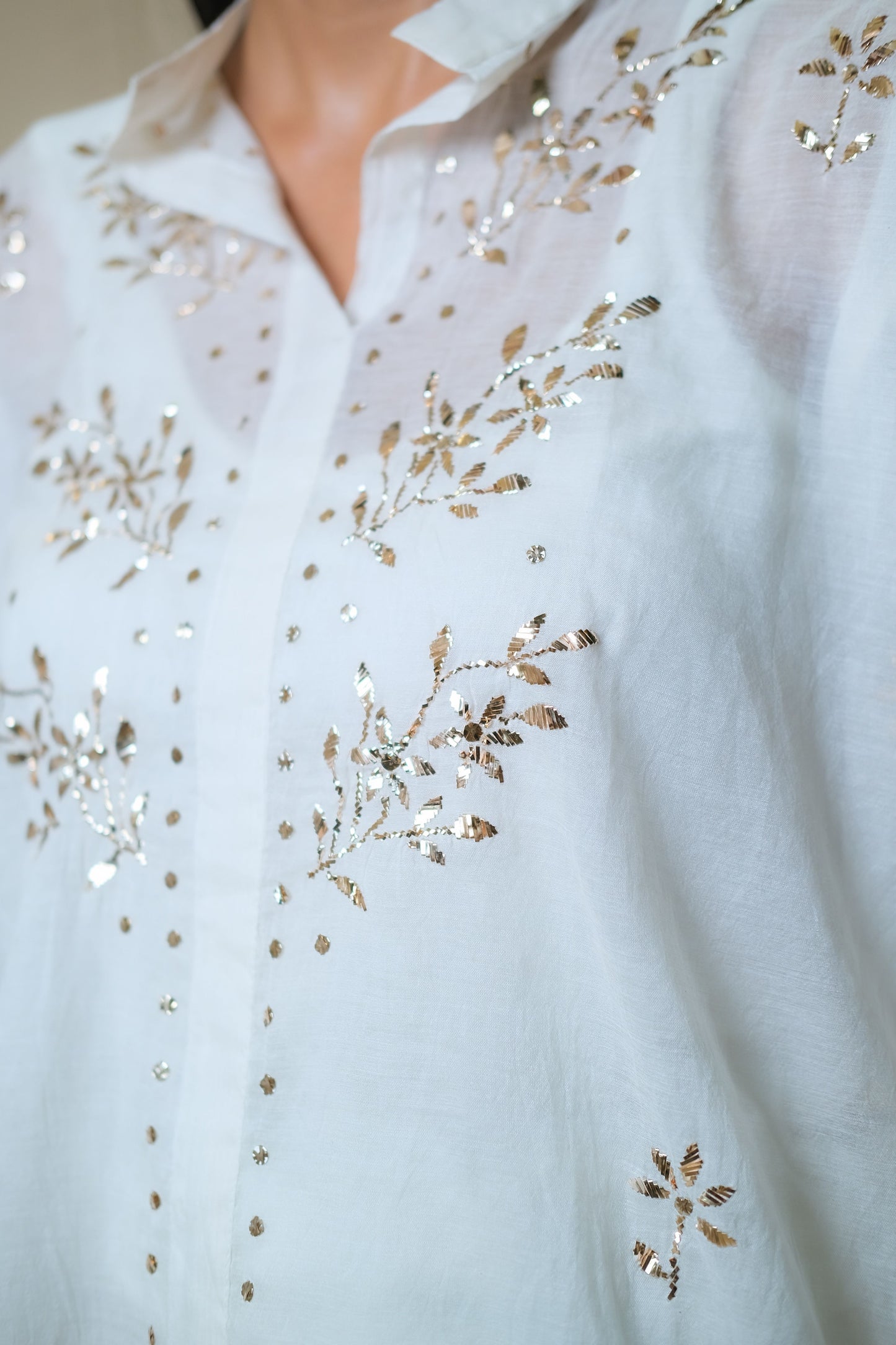 Sitaara White Mukaish Coord Set - of 2