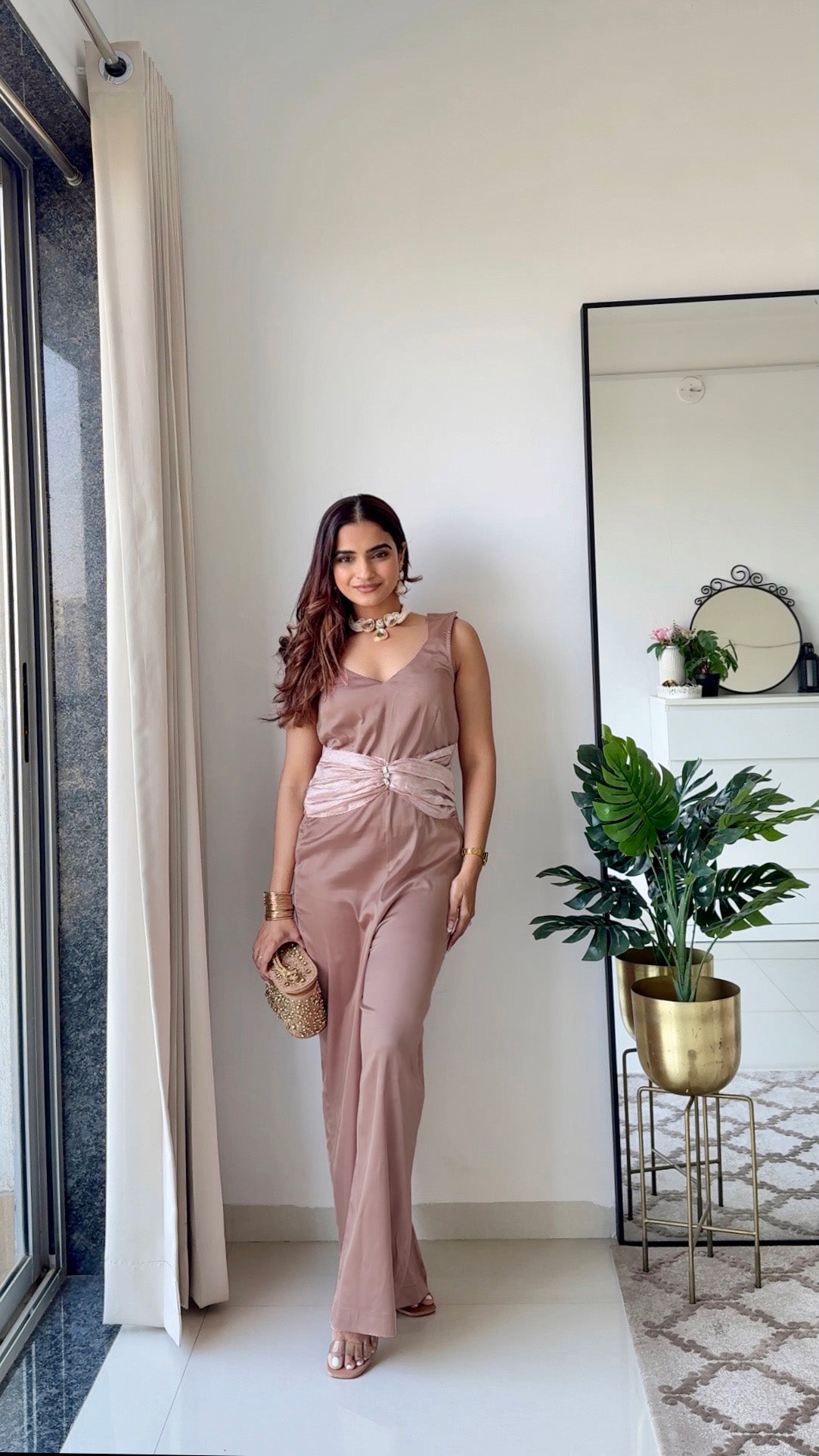 Silken Sage Jumpsuit & Shrug - Set of 2