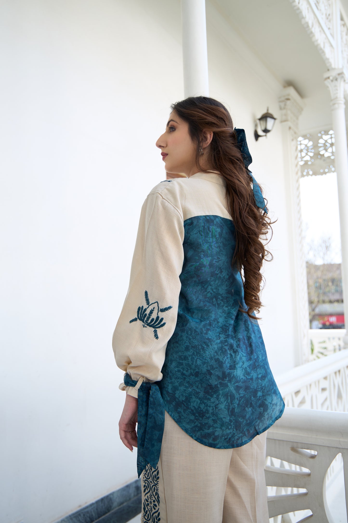 Fawn Line Chikankari Shirt