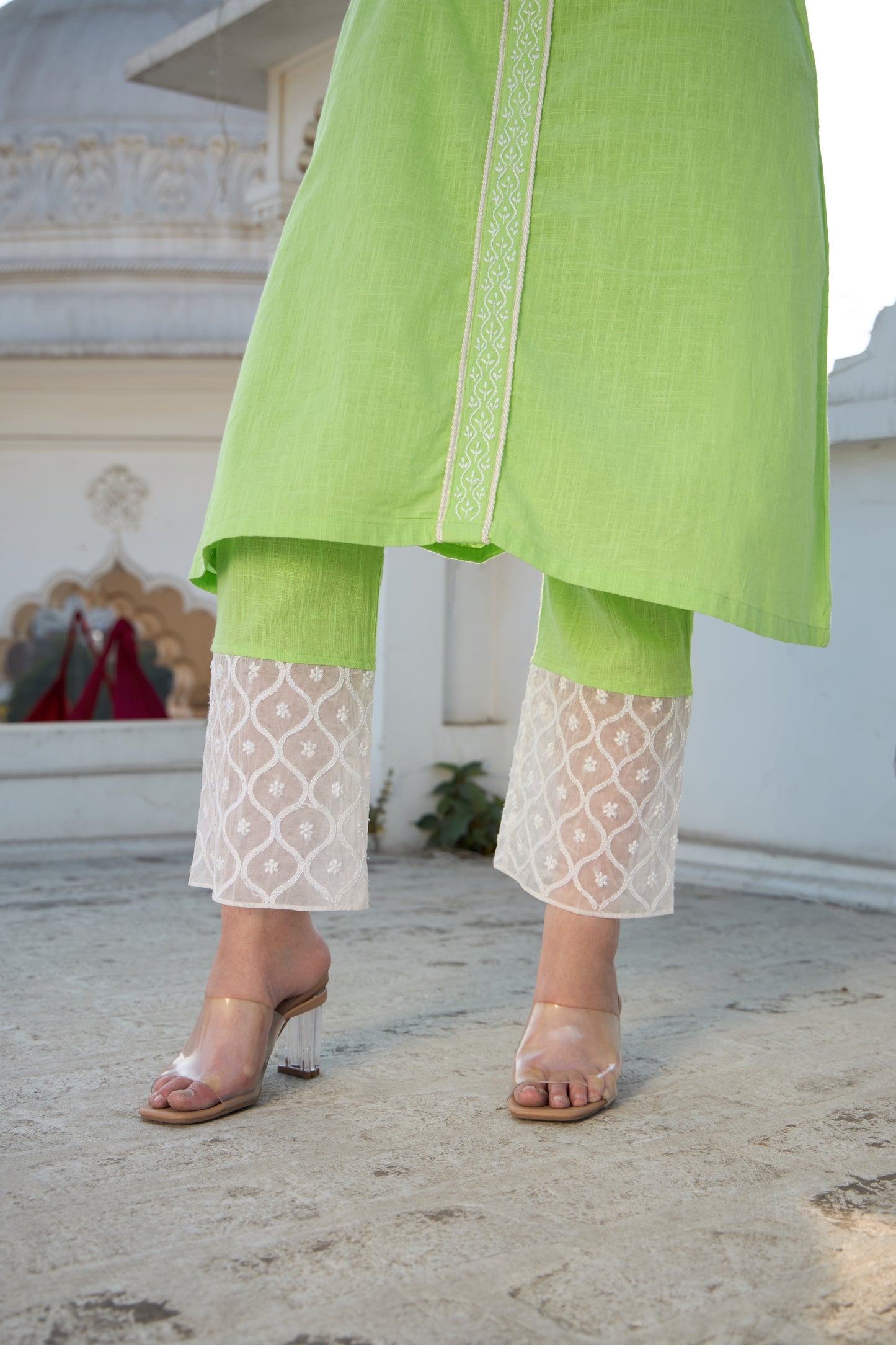 Emerald Chikankari Kurta Set - Set of 3