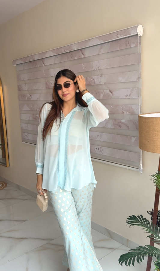 Sapphire Georgette Shirt