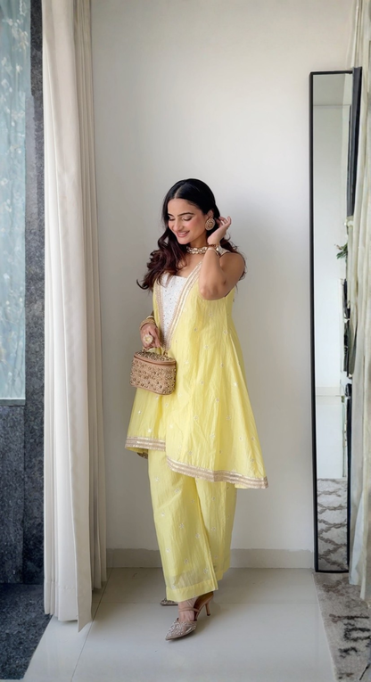 Itra Lemon Yellow Kurta Set - of 2