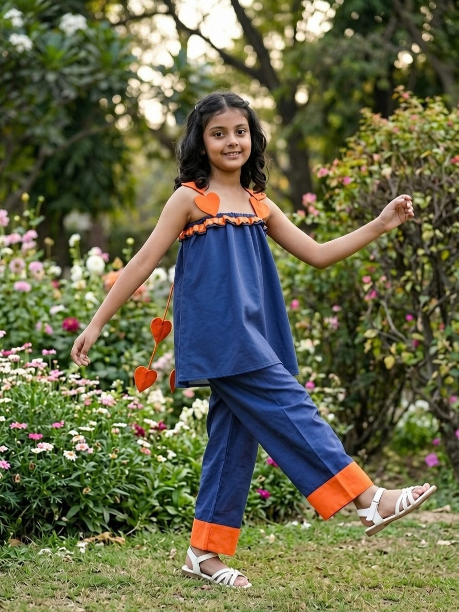 Heart Cut-Out Chanderi Black Coord