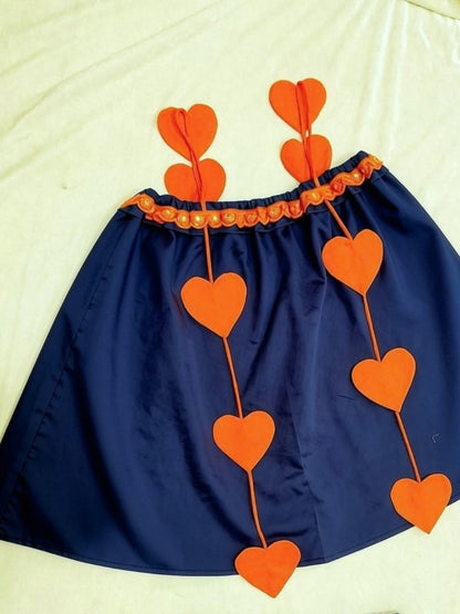 Heart Cut-Out Chanderi Navy Coord