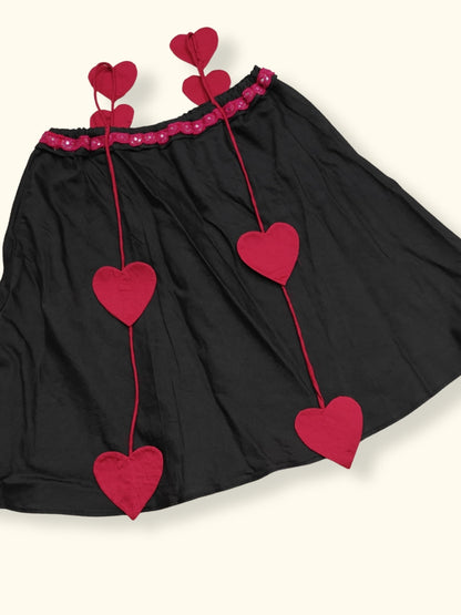 Heart Cut-Out Chanderi Black Coord
