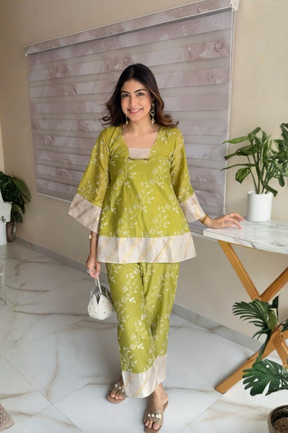 Chandrika Olive Green Kurta Set - of 2