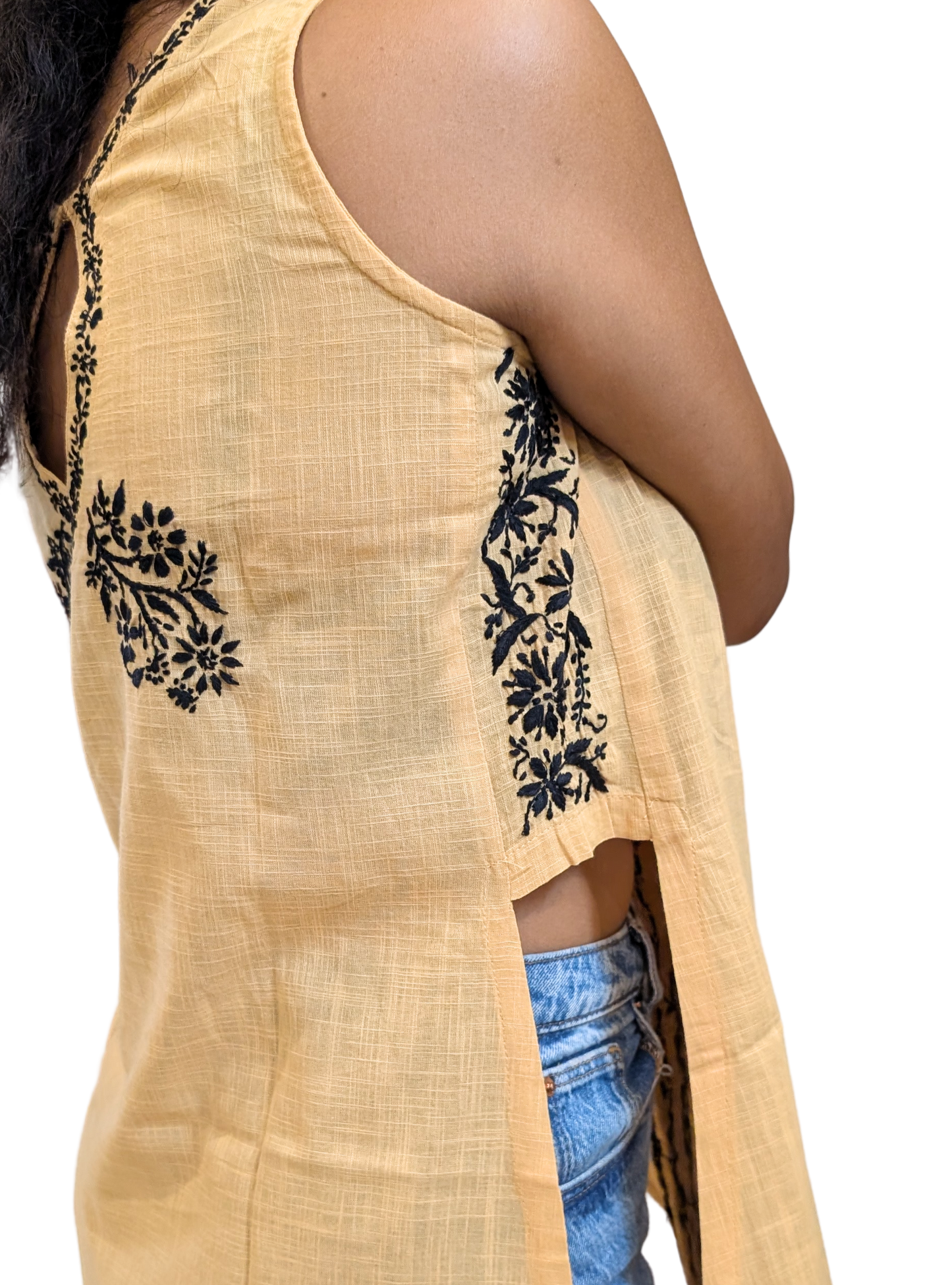 Sand Cotton Chikankari Kurta