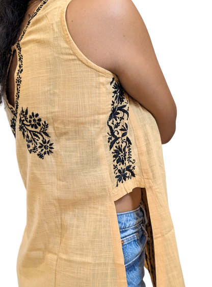 Sand Cotton Chikankari Kurta