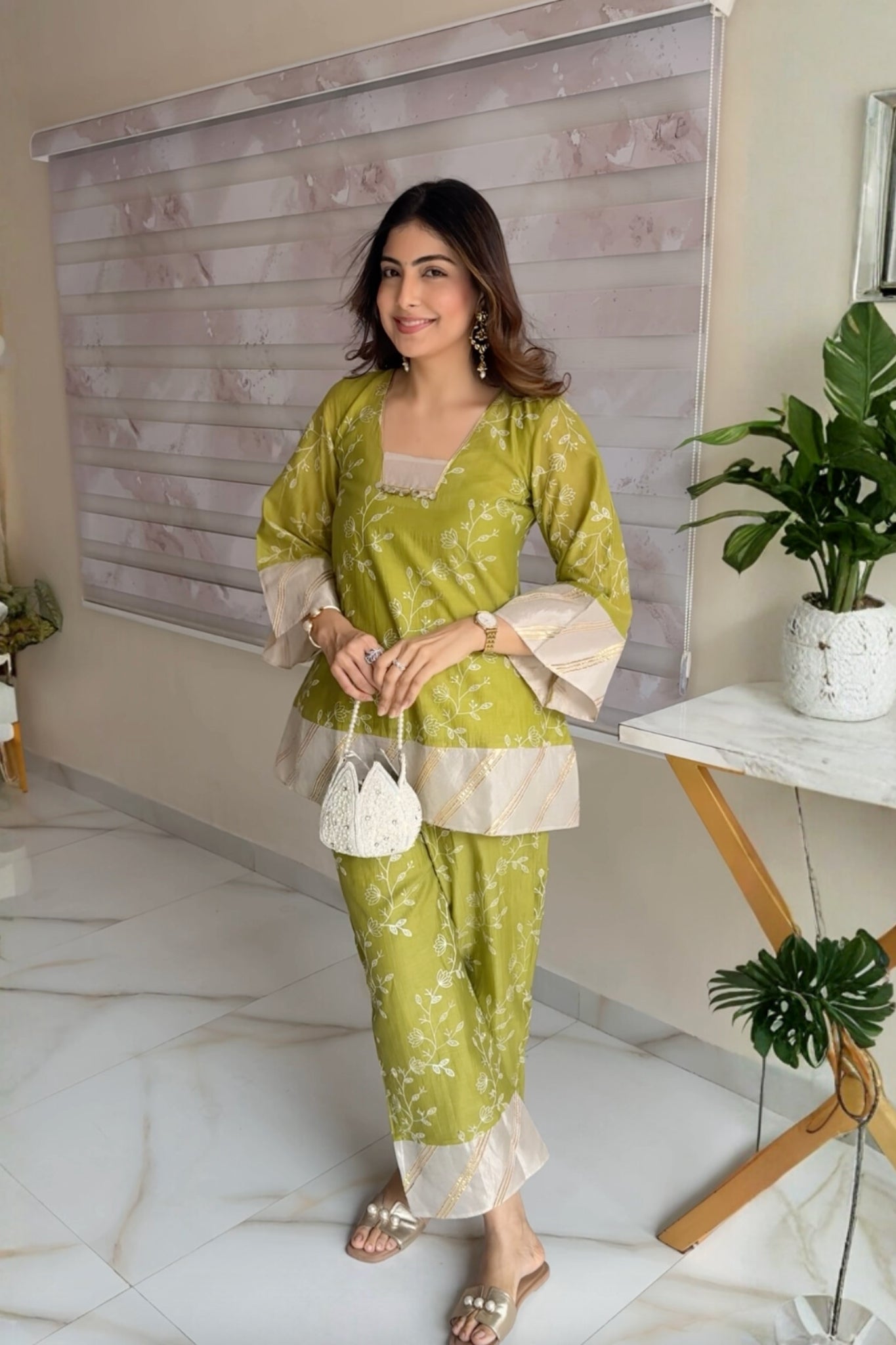 Chandrika Olive Green Kurta Set - of 2