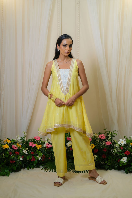 Itra Lemon Yellow Kurta Set - of 2