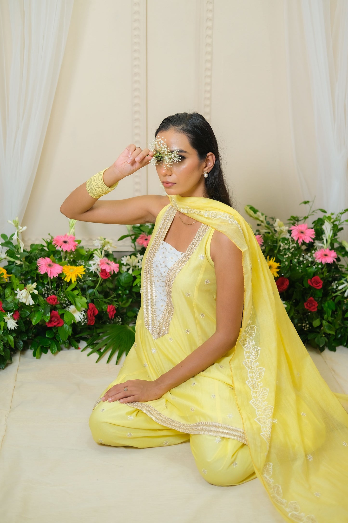 Itra Lemon Yellow Kurta Set - of 2