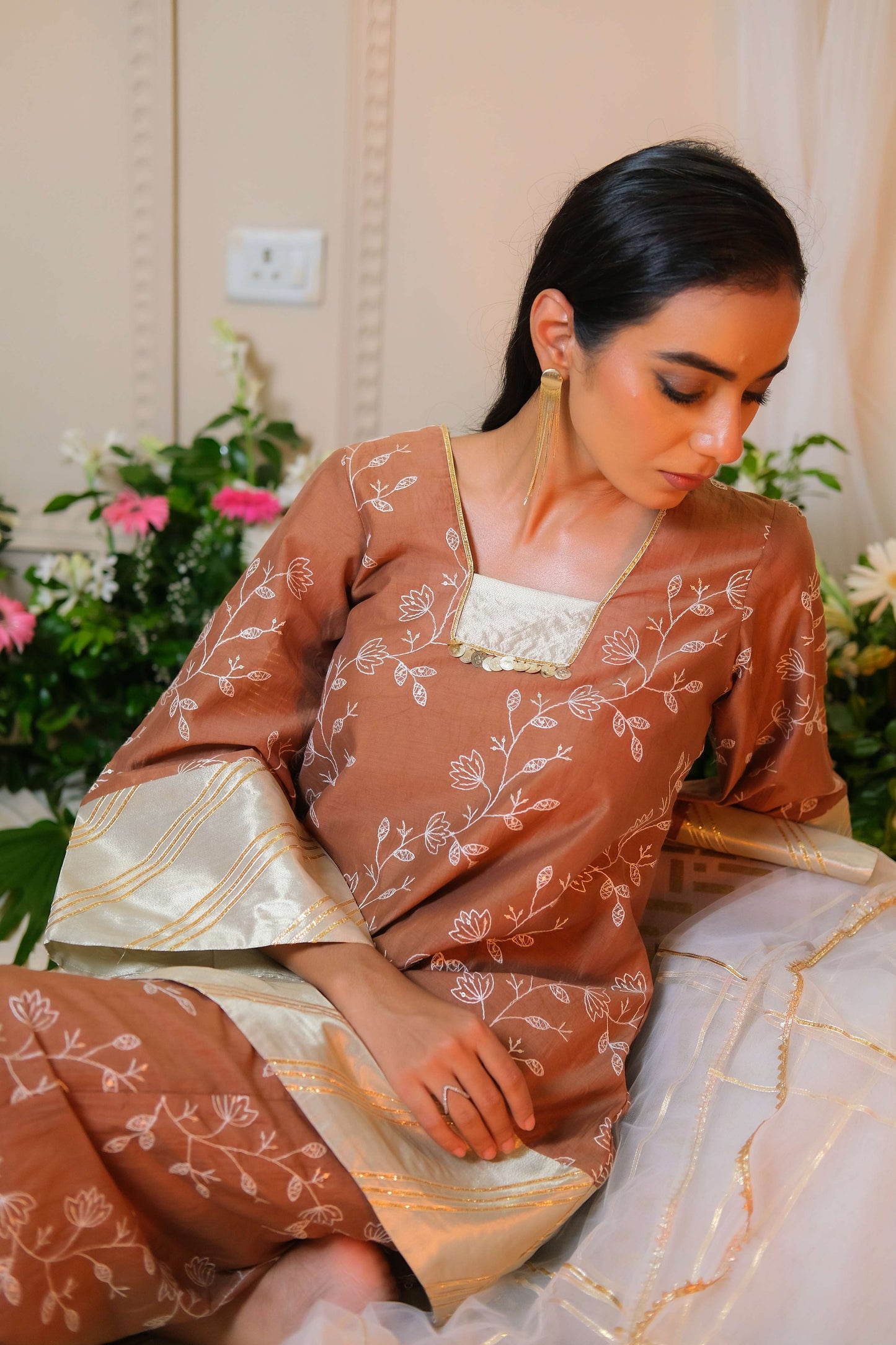 Chandrika Brown Kurta Set - of 3