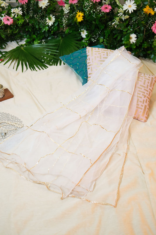 White Net Gotta Dupatta