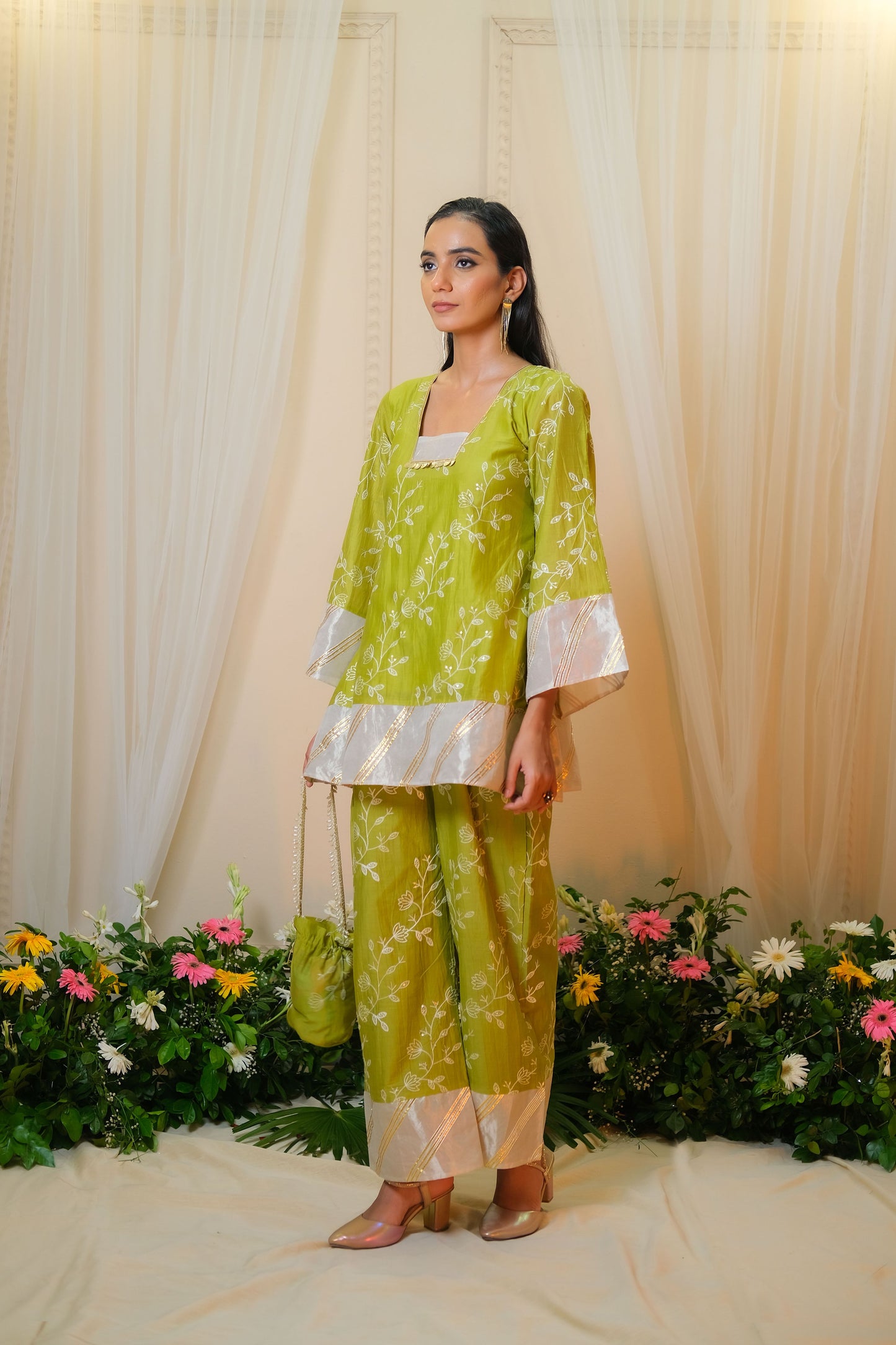 Chandrika Olive Green Kurta Set - of 3
