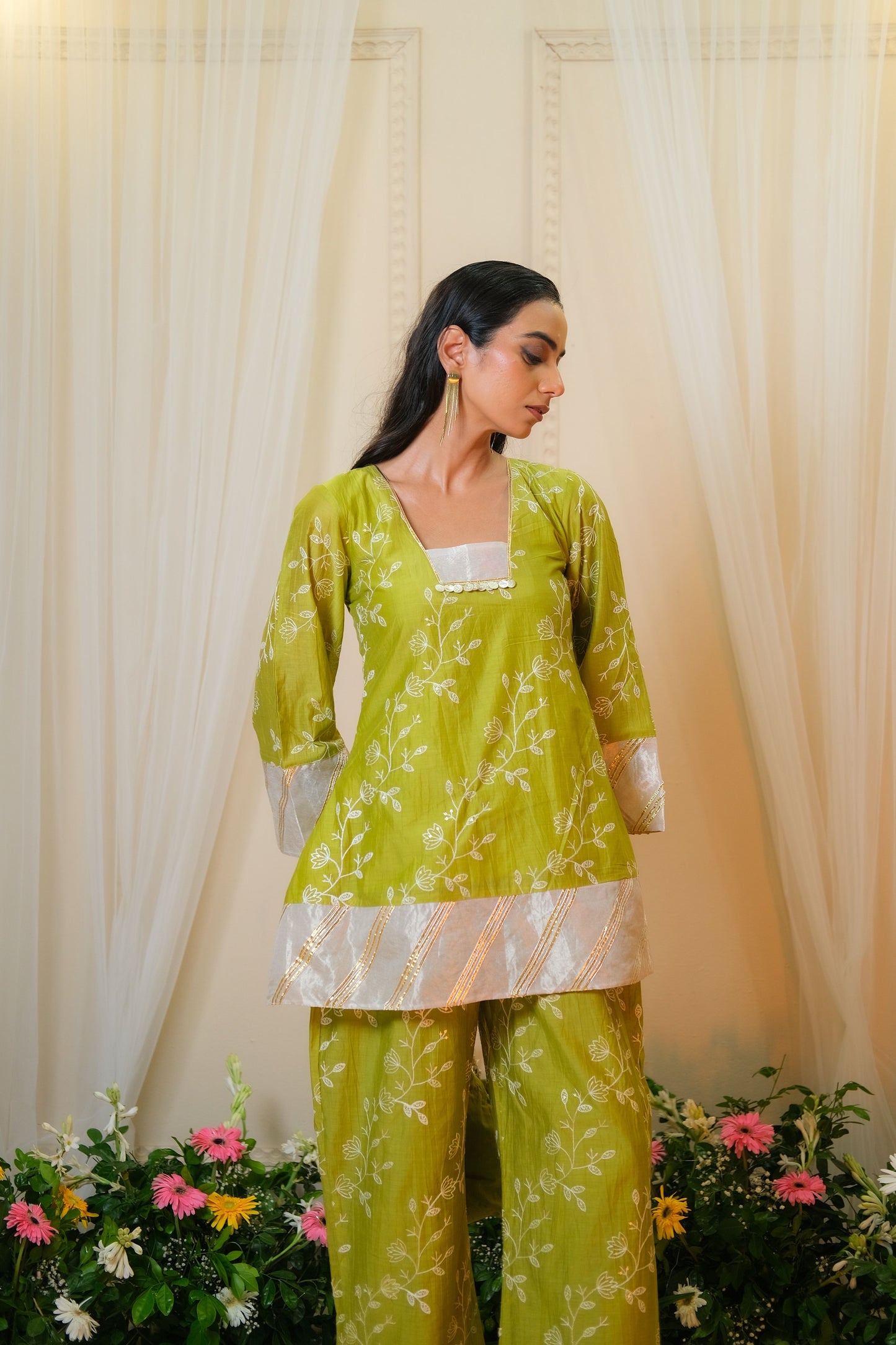 Chandrika Olive Green Kurta Set - of 3