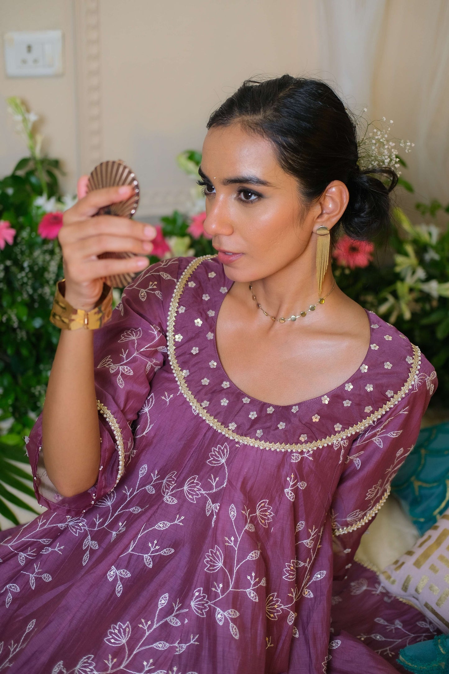 Gajra Purple Anarkali Suit - of 3