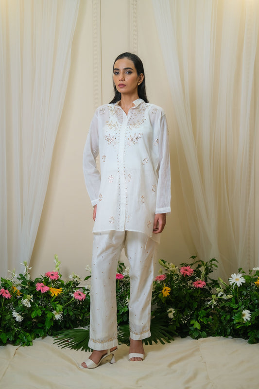 Sitaara White Mukaish Coord Set - of 2