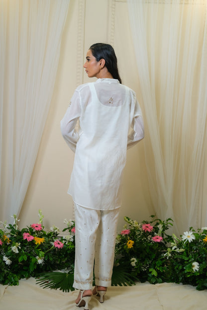 Sitaara White Mukaish Coord Set - of 2