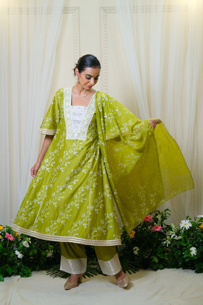 Panna Green Anarkali Set - of 3