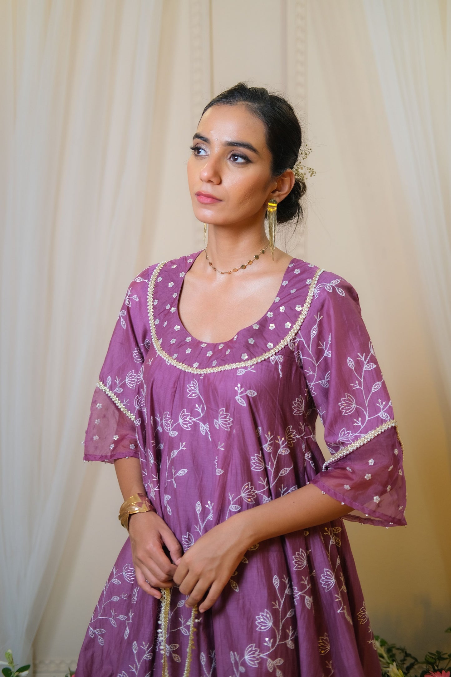Gajra Purple Anarkali Suit - of 3