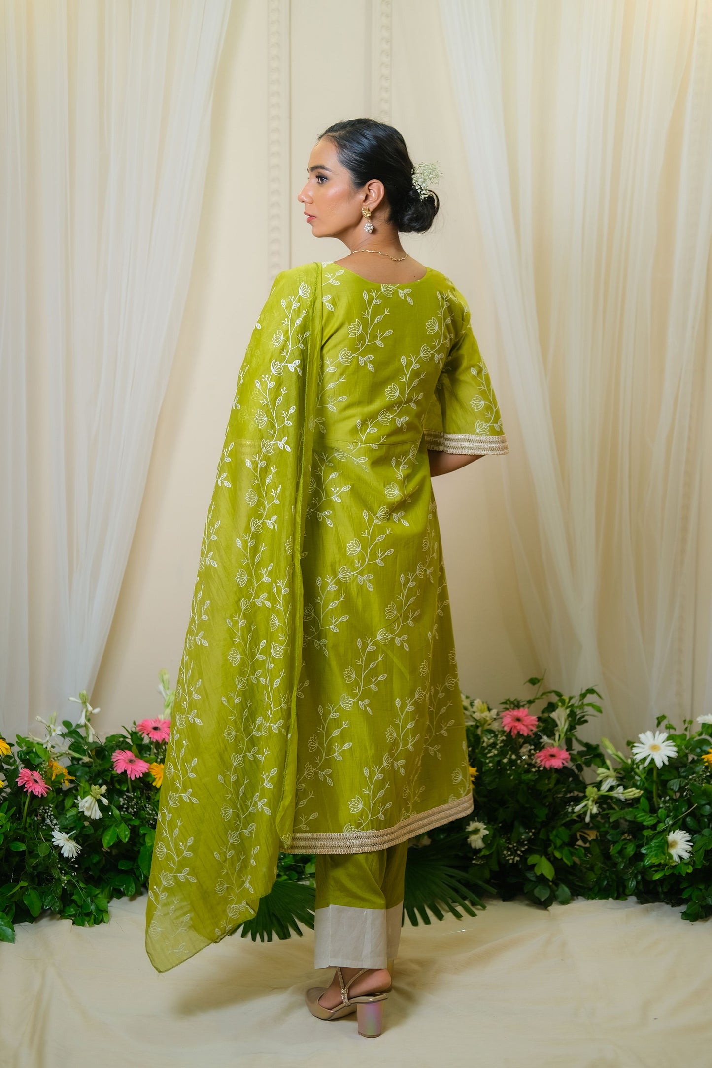 Panna Green Anarkali Set - of 3