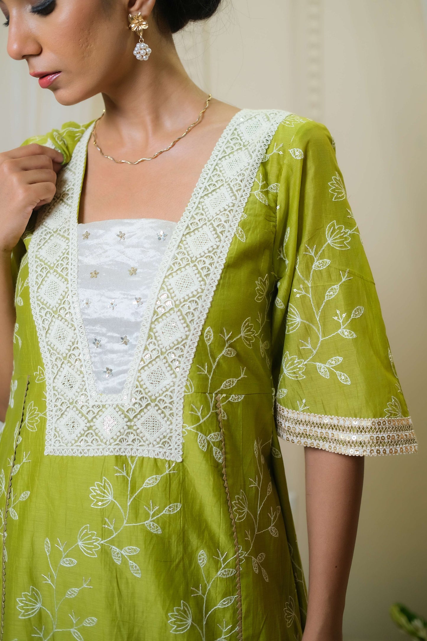 Panna Green Anarkali Set - of 3