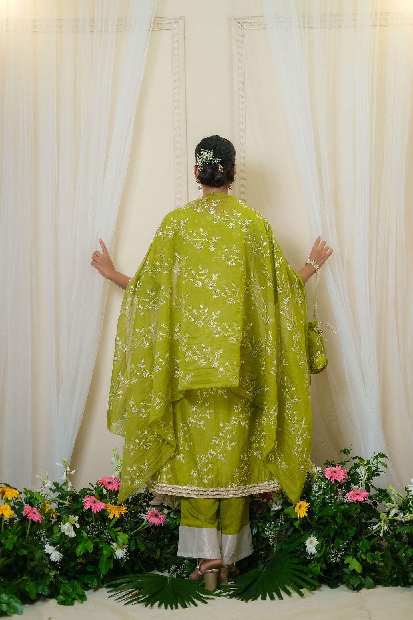 Panna Green Anarkali Set - of 3
