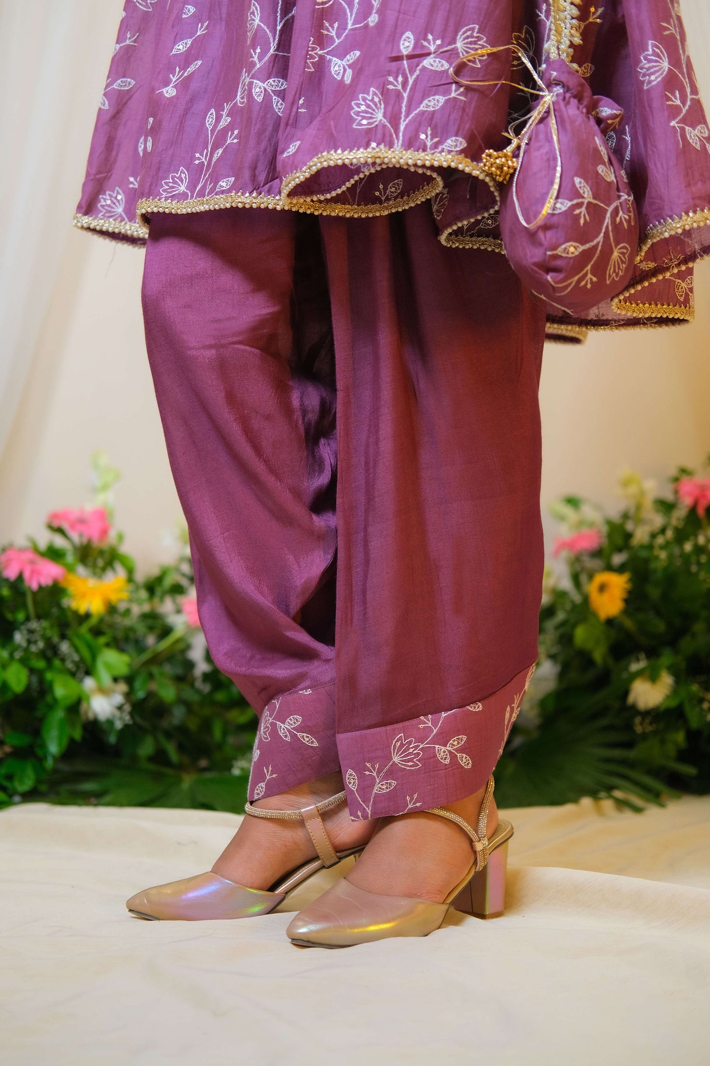 Gajra Purple Anarkali Suit - of 3