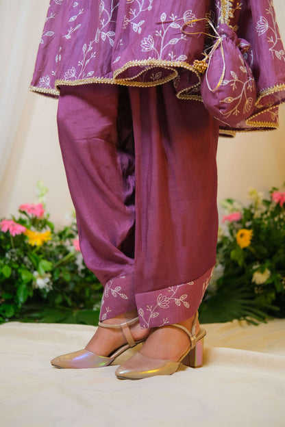 Gajra Purple Anarkali Suit - of 3