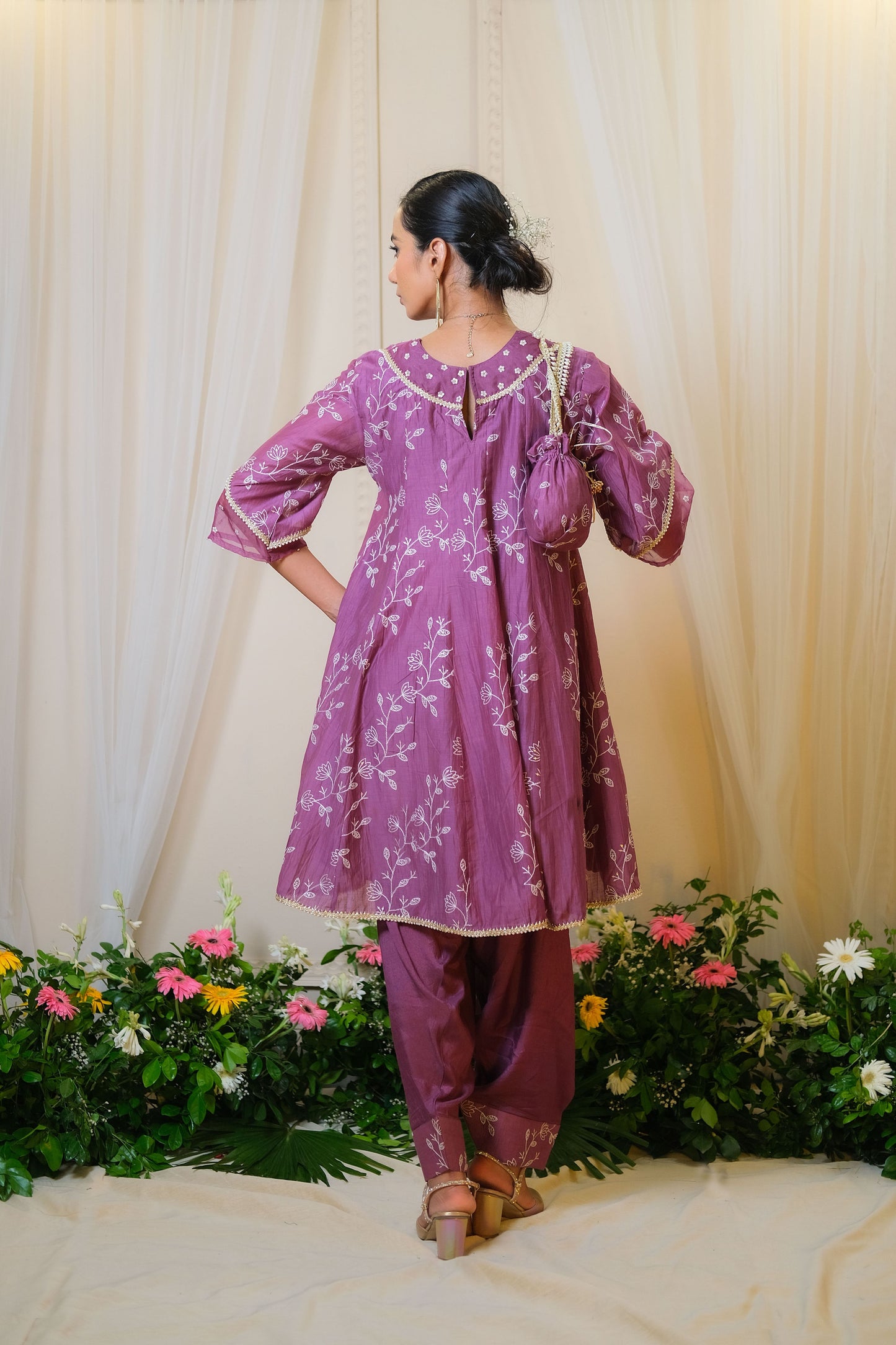 Gajra Purple Anarkali Suit - of 3