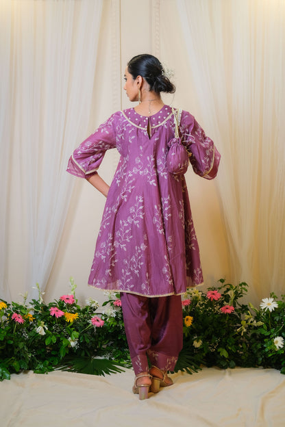 Gajra Purple Anarkali Suit - of 3
