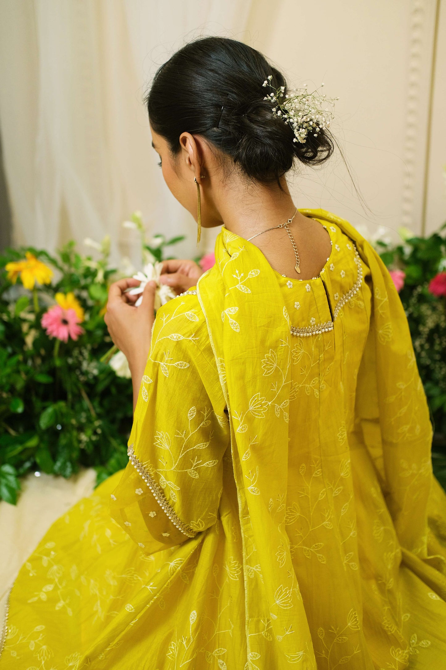 Gajra Yellow Anarkali Suit - of 3
