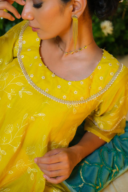 Gajra Yellow Anarkali Suit - of 3