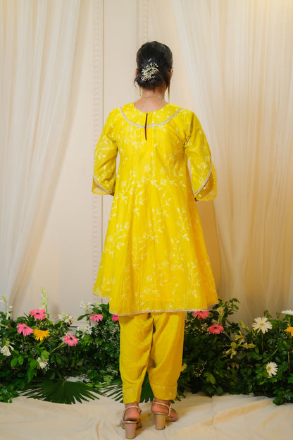 Gajra Yellow Anarkali Suit - of 3