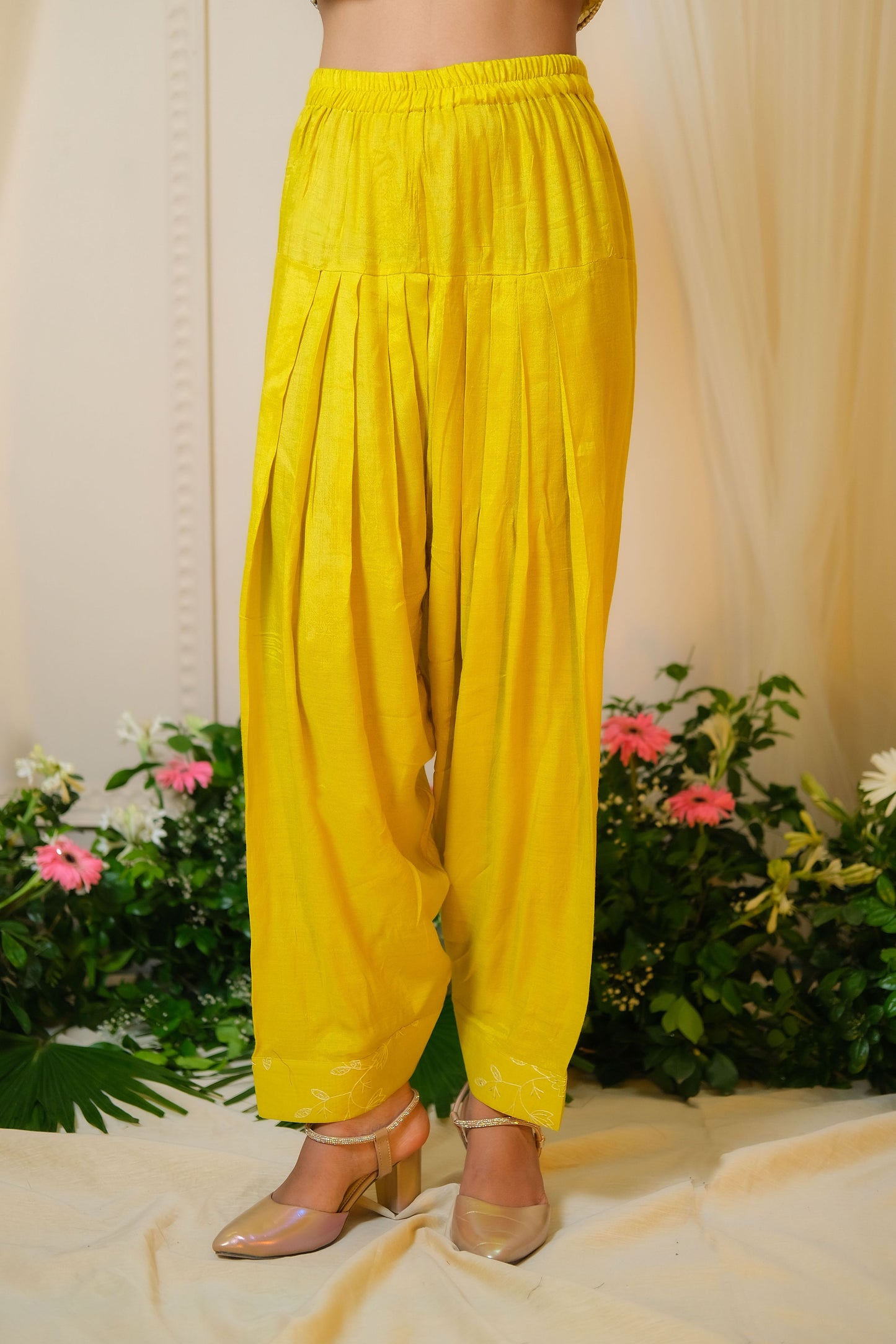 Gajra Yellow Anarkali Suit - of 3