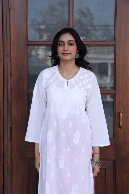 White Full sleeve Chikankari Kurti