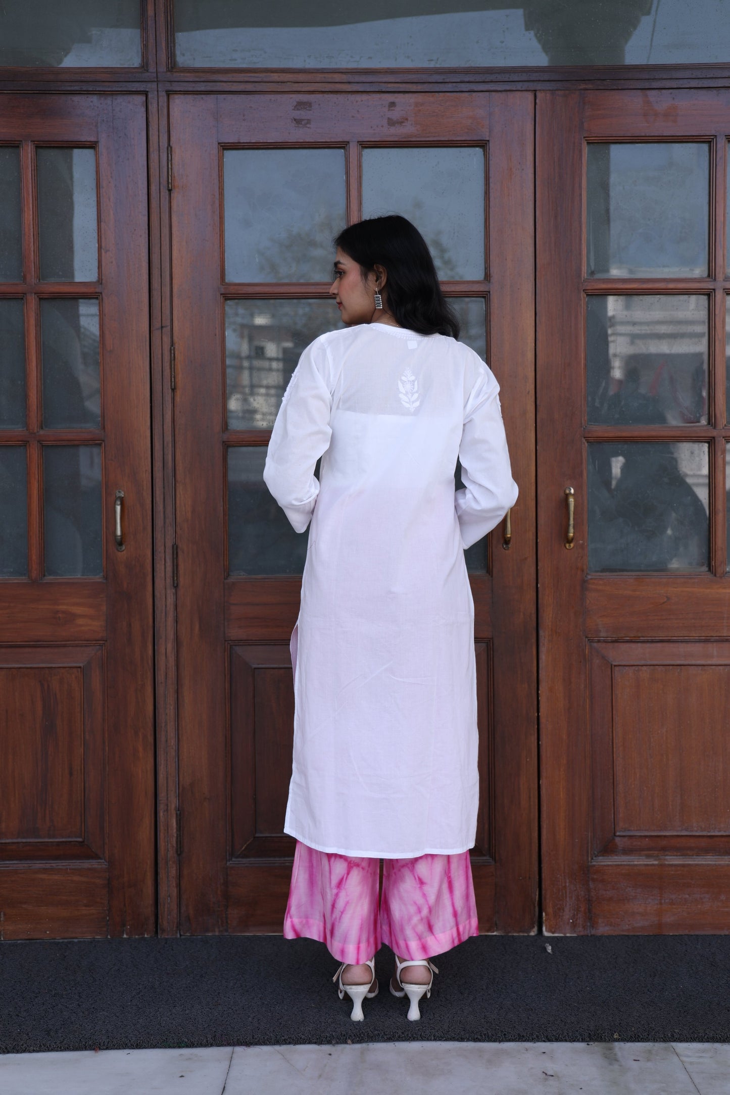 White Full sleeve Chikankari Kurti
