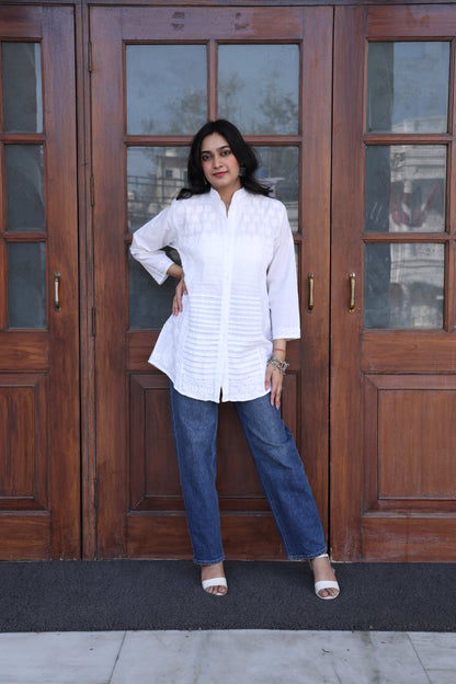 White Chikankari Shirt