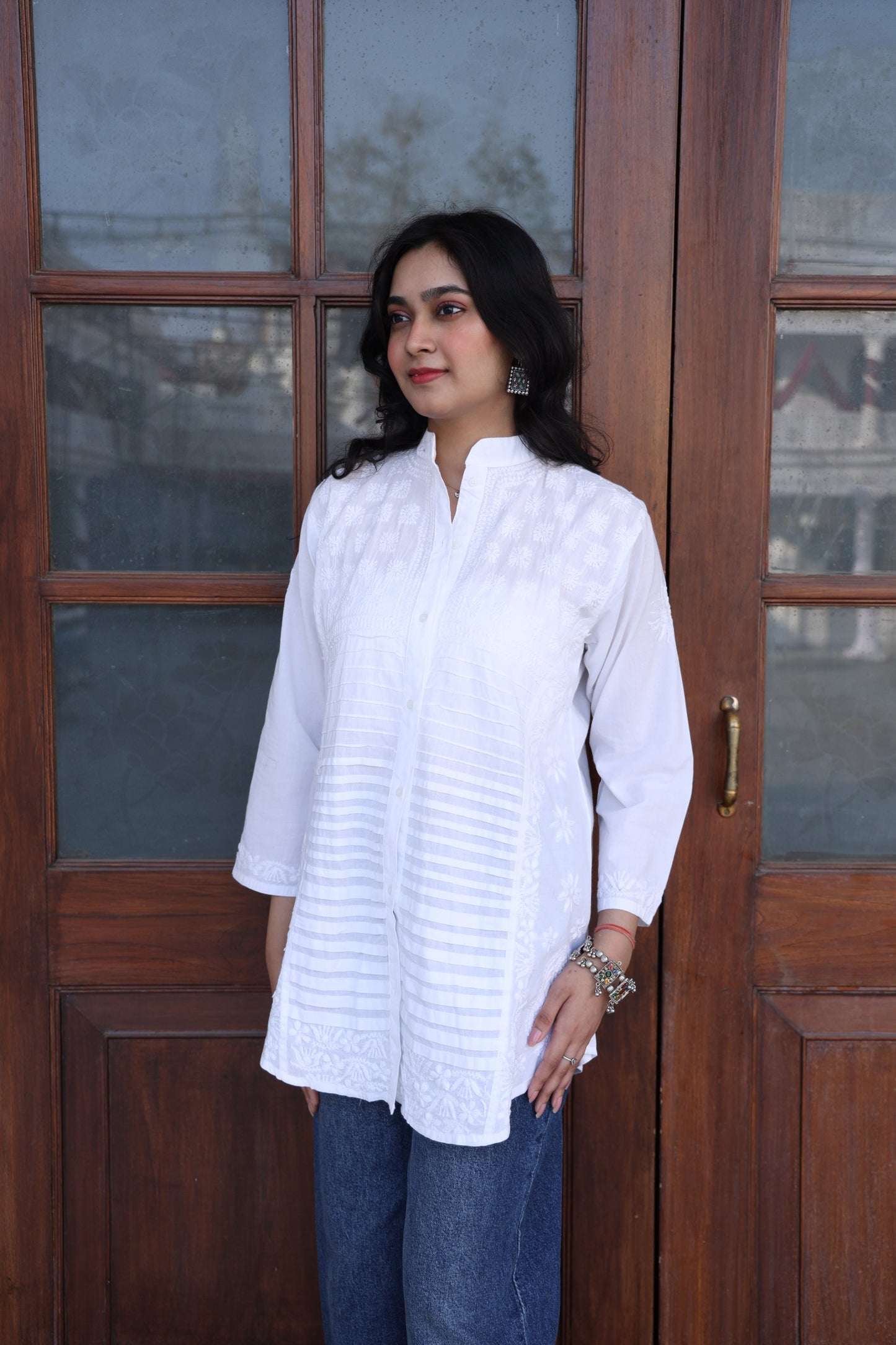 White Chikankari Shirt