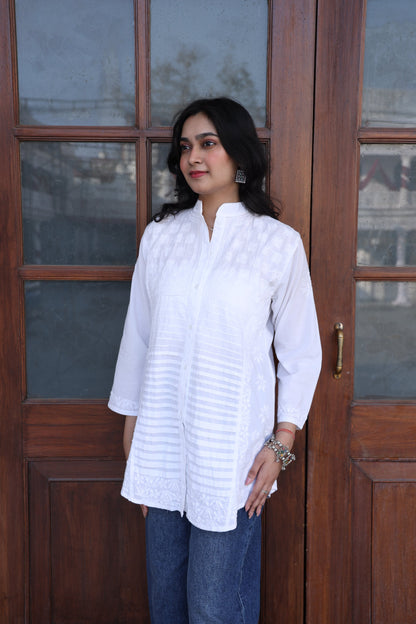 White Chikankari Shirt