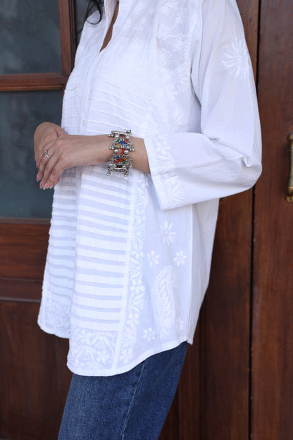 White Chikankari Shirt