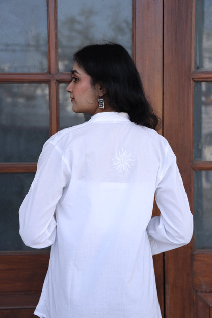 White Chikankari Shirt