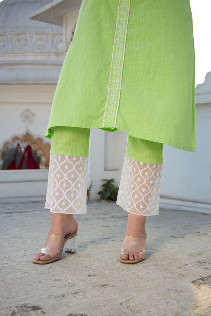 Emerald Chikankari Kurta Set - Set of 3