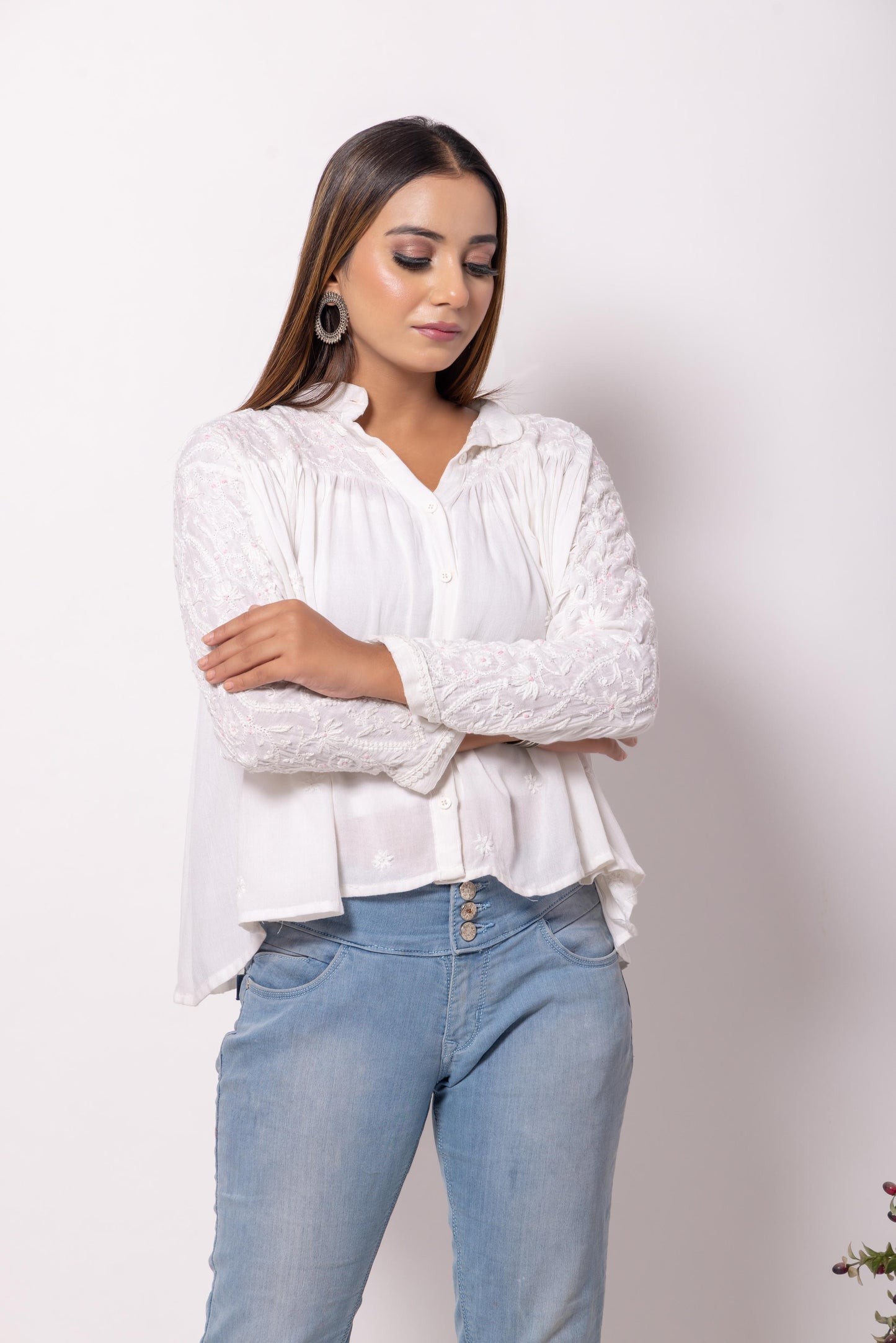 Pearl White Chikankari Shirt