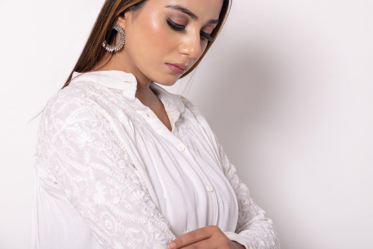 Pearl White Chikankari Shirt