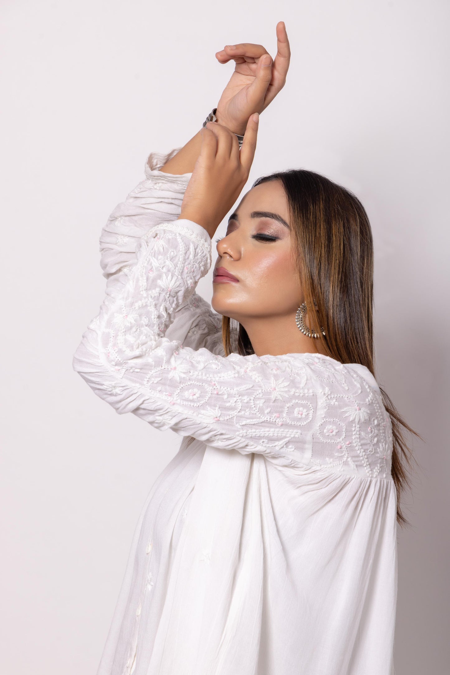 Pearl White Chikankari Shirt